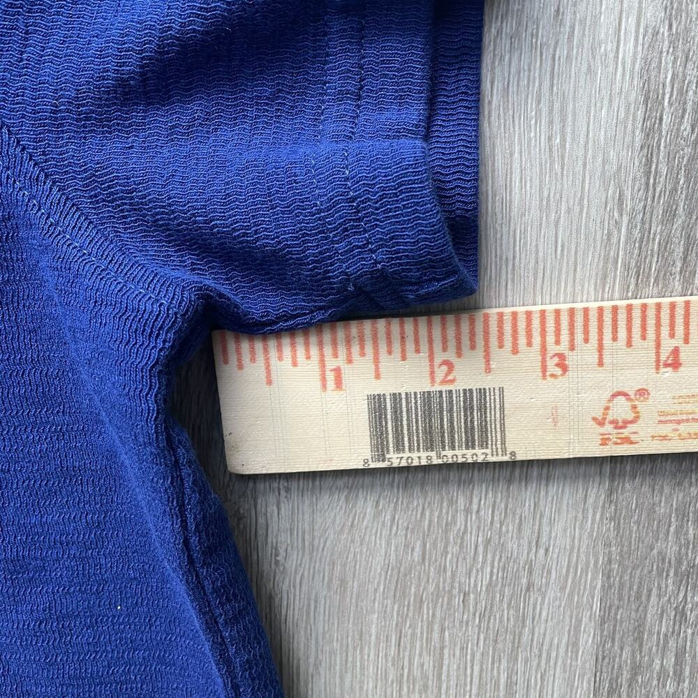 Goodfellow & Co Men's Camp Collar Shirt Blue Textured Knit Casual Pocket S - Picture 8 of 9